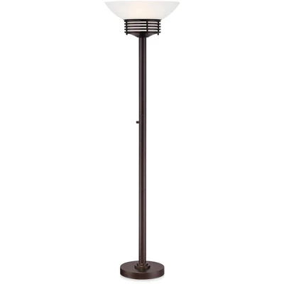 Possini Euro Design Light Blaster Modern Torchiere Floor Lamp 72 1/2" Tall Warm Bronze LED White Frosted Glass Bowl Shade For Living Room Bedroom Home 5 Possini Euro Design Light Blaster Modern Torchiere Floor Lamp 72 1/2" Tall Warm Bronze LED White Frosted Glass Bowl Shade For Living Room Bedroom Home - Image 5