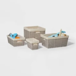 16" X 9" X 6" Woven Twisted Paper Rope Media Basket Gray - Brightroom™ 5 16" X 9" X 6" Woven Twisted Paper Rope Media Basket Gray - Brightroom™ -Home Comprehensive Store GUEST 054d99f6 5bc4 4b73 87f9 e39da675c247