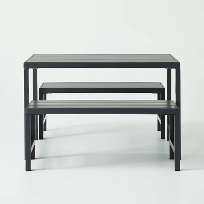 3pc Kids' Metal Outdoor Table Set - Dark Gray - Hearth & Hand™ With Magnolia 2 3pc Kids' Metal Outdoor Table Set - Dark Gray - Hearth & Hand™ With Magnolia - Image 2