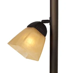 Franklin Iron Works Rustic Farmhouse Mission Torchiere Floor Lamp 71 1/2" Tall Roman Bronze 3-Light Frosted Champagne Amber Glass For Living Room -Home Comprehensive Store GUEST 112f24c5 8a79 4601 819b 2cce53d80b7c