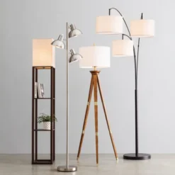 Oak Wood Tripod Floor Lamp Dark Brown - Threshold™ -Home Comprehensive Store GUEST 12eb9924 86da 4a28 9eaa 3aaed057f6ef