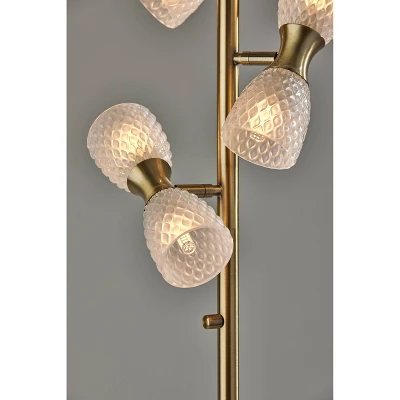 Nina Floor Lamp Antique Brass (Includes LED Light Bulb) - Adesso 1 Nina Floor Lamp Antique Brass (Includes LED Light Bulb) - Adesso
