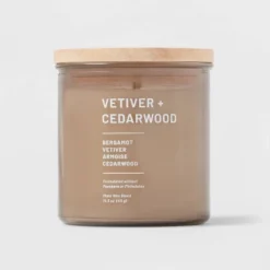 Glass Jar Vetiver And Cedarwood Candle Brown - Threshold™ -Home Comprehensive Store GUEST 2be66217 9673 4f71 89d7 981533e54650