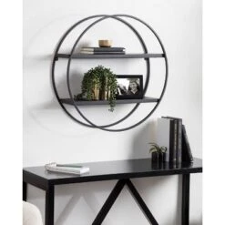 24" Diameter Sequoia Wood And Metal Round Wall Shelf - Kate & Laurel All Things Decor 14 24" Diameter Sequoia Wood And Metal Round Wall Shelf - Kate & Laurel All Things Decor -Home Comprehensive Store GUEST 45b6cefb c872 460e bff4 95feb96d08c2