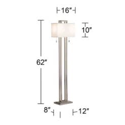 Possini Euro Design Modern Floor Lamp 62" Tall Brushed Nickel Openwork Rectangular Profile Off White Fabric Shade For Living Room Reading 12 Possini Euro Design Modern Floor Lamp 62" Tall Brushed Nickel Openwork Rectangular Profile Off White Fabric Shade For Living Room Reading -Home Comprehensive Store GUEST 45fd5b91 70f4 4d5b 868a c49c168a4fae