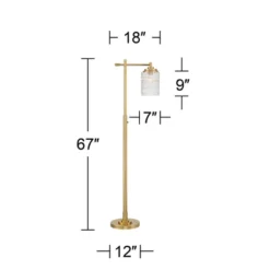 Possini Euro Design Kinsey Modern Downbridge Floor Lamp 67" Tall Warm Brass Metal Stone Pattern Glass Shade For Living Room Reading Bedroom Office -Home Comprehensive Store GUEST 461da0e8 8e4f 4dd3 83f5 893c649dceab