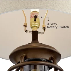 Franklin Iron Works Andreas Industrial Table Lamp 26" High Brown Metal With Nightlight LED And USB Charging Port Oatmeal Shade For Living Room Desk 9 Franklin Iron Works Andreas Industrial Table Lamp 26" High Brown Metal With Nightlight LED And USB Charging Port Oatmeal Shade For Living Room Desk -Home Comprehensive Store GUEST 48784dc5 bb0b 4357 a102 7b377aac726c