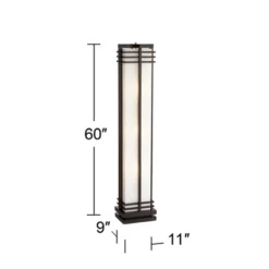 Possini Euro Design Modern Art Deco Floor Lamp Standing 60" Tall Espresso Wood Beige Linen Column Shade For Living Room Bedroom Office House Home -Home Comprehensive Store GUEST 48ae3e29 0ae4 4a82 abd2 da3971a05e3d