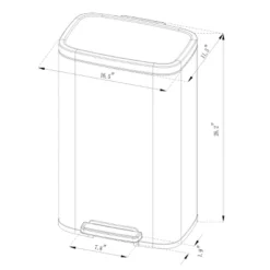 45L Rectangular Step Trash Can - Brightroom™ -Home Comprehensive Store GUEST 4a2ac669 6c4c 4843 a3d3 992611e508bc