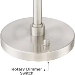 Possini Euro Design Eliptik Modern Desk Table Lamp 24 1/2" High Satin Nickel LED Swing Arm Adjustable Height For Bedroom Living Room Nightstand Office -Home Comprehensive Store GUEST 57f95403 f17c 44cc 98ac ed3ad7d4f9f9