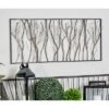 Metal Tree Distressed Dimensional Branch Wall Decor With Black Frame Silver - Olivia & May
