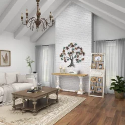 Wood 6 Slot Wall Photo Frame With Floor Stand Brown - Olivia & May -Home Comprehensive Store GUEST 6f2678b7 fd0a 4d3f 9c54 ea2619ba7243