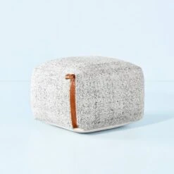 Hand-Woven Pouf Ottoman With Leather Trim - Hearth & Hand™ With Magnolia -Home Comprehensive Store GUEST 819b4a8f 2db7 4089 b6dd 3544521baa39