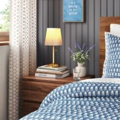 Mini Rattan Wrap Stick Table Lamp Brass - Threshold™