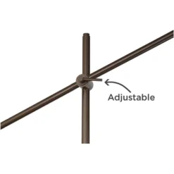 Possini Euro Design Industrial Floor Lamp Adjustable Arm 62.5" Tall Oiled Bronze Metal Light Brown Linen Drum Shade For Living Room Reading -Home Comprehensive Store GUEST 865aed3f 133f 4541 bf6d b6247a5233dd