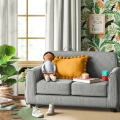 New Release 17 Upholstered Kids' Sofa Gray - Pillowfortâ„¢