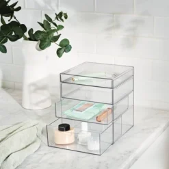 4 Drawer Stackable Countertop Organizer Clear - Brightroom™