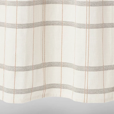 Woven Modern Plaid Shower Curtain Ivory - Threshold™ 3 Woven Modern Plaid Shower Curtain Ivory - Threshold™ - Image 3