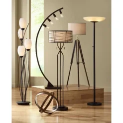 Possini Euro Design Meridian Light Blaster Modern Torchiere Floor Lamp 72" Tall Oil Rubbed Bronze LED Frosted Glass Shade For Living Room Bedroom Home -Home Comprehensive Store GUEST 9f10bba5 9a6c 4273 bb48 1d4a45d8cd14