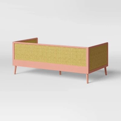Twin Rattan & Wood Kids' Daybed Pink - Pillowfort™ 1 Twin Rattan & Wood Kids' Daybed Pink - Pillowfort™