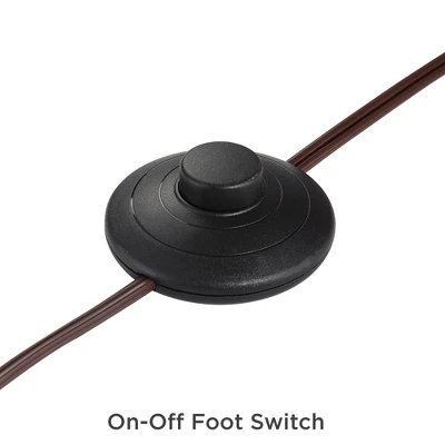 Franklin Iron Works Rustic Farmhouse Arc Floor Lamp With USB Port 60" Tall Bronze Downbridge Faux Leather Empire Shade For Living Room Reading Bedroom 4 Franklin Iron Works Rustic Farmhouse Arc Floor Lamp With USB Port 60" Tall Bronze Downbridge Faux Leather Empire Shade For Living Room Reading Bedroom - Image 4