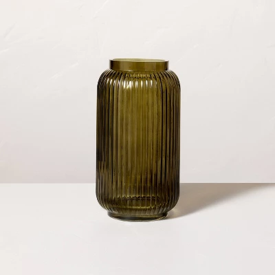 Ribbed Glass Jug Vase Dark Green - Hearth & Hand™ With Magnolia 4 Ribbed Glass Jug Vase Dark Green - Hearth & Hand™ With Magnolia - Image 4