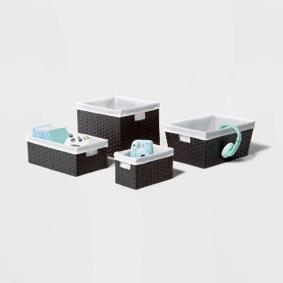 17" X 12" X 8" Large Woven Lined Basket Black - Brightroom™ 3 17" X 12" X 8" Large Woven Lined Basket Black - Brightroom™ - Image 3