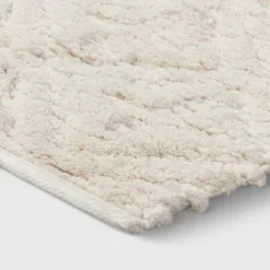 Home Comprehensive Store 36 Textured Diamond Shag Bath Rug Cream - Opalhouse™