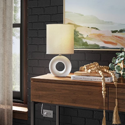 Abstract Ceramic Mini Table Lamp White - Threshold™ 2 Abstract Ceramic Mini Table Lamp White - Threshold™ - Image 2