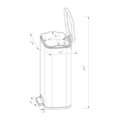 45L Rectangular Step Trash Can - Brightroom™ -Home Comprehensive Store GUEST bc44a777 3ad8 456c b42b 05cf0b17d67c