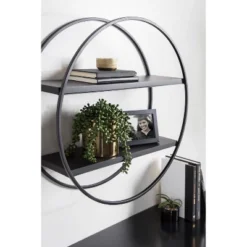 24" Diameter Sequoia Wood And Metal Round Wall Shelf - Kate & Laurel All Things Decor 17 24" Diameter Sequoia Wood And Metal Round Wall Shelf - Kate & Laurel All Things Decor -Home Comprehensive Store GUEST cc613431 6923 43ea a079 ebd88d240768