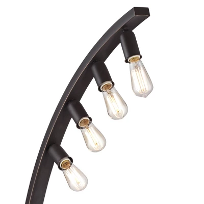 Franklin Iron Works Arcos Industrial Arc Floor Lamp 71" Tall Bronze Brown Metal Dimmable LED Decor For Living Room Reading Bedroom Office House Home 2 Franklin Iron Works Arcos Industrial Arc Floor Lamp 71" Tall Bronze Brown Metal Dimmable LED Decor For Living Room Reading Bedroom Office House Home - Image 2