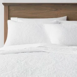 New Release 11 Garment Washed Paisley Stitch Quilt Sham - Threshold™