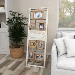 Wood 6 Slot Wall Photo Frame With Floor Stand Brown - Olivia & May -Home Comprehensive Store GUEST e07ede80 ff59 4d78 95f1 3c6851e1b172