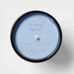 Colored Vase Glass With Dustcover Marine Moss Candle Blue - Threshold™ -Home Comprehensive Store GUEST e5035607 20cd 4e66 bc9b 502503c48b69