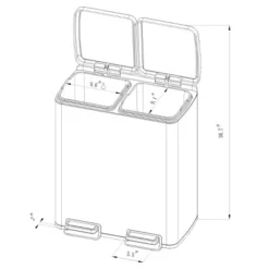 60L Stainless Steel Step Trash And Recycle Can - Brightroom™ -Home Comprehensive Store GUEST e7721439 02d4 4cbb 994a 7467bdac2ef2