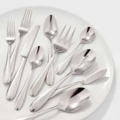 65pc Luxor 18/10 Stainless Steel Flatware Set - Threshold Signature™