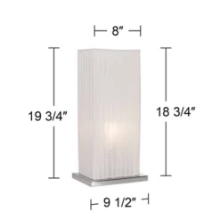 360 Lighting Cube Modern Accent Table Lamp 19 3/4" High White Ribbon Fabric Shade For Bedroom Living Room Bedside Nightstand Office Kids Family House -Home Comprehensive Store GUEST ed4bd12c 3cd4 42c5 bc5f 8d011486a1f9