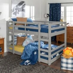 Twin Over Twin Indy Solid Wood Low Bunk Bed - Saracina Home -Home Comprehensive Store GUEST f4a7cd82 6f05 4d13 9375 1d95fbdd13ee
