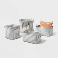 Large Woven Rectangular Storage Basket Gray/White - Brightroom™ -Home Comprehensive Store GUEST f7afc392 cd5f 4f5b b71c de34f8204ec5